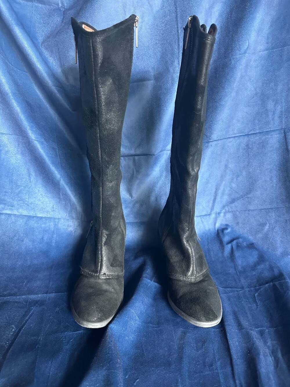 Donald J Pliner Devi4 Black Suede Leather Tall Riding Boots